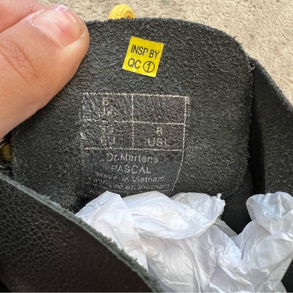 Dr. Martens Black Lace Up Boots with Yellow Laces - Picture 9 of 9